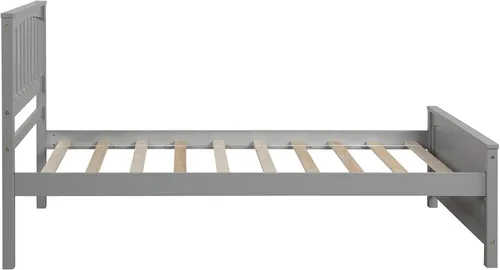 Vista 4 de Harper & Bright Designs - Cama de plataforma tamaño individual con cabecera y estribo para dormitorio de niños y adolescentes, no necesita somier