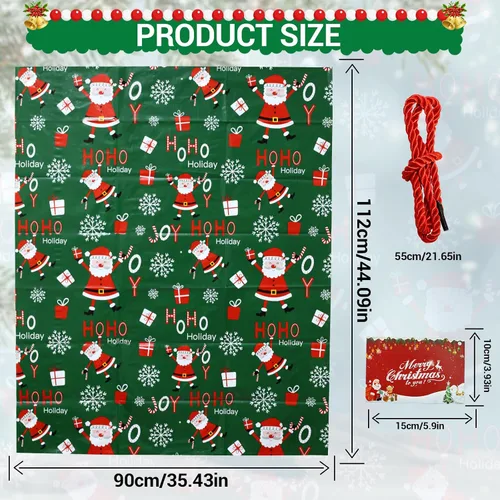 Vista 2 de ROSAUI Bolsas grandes de regalo de Navidad y tarjetas de regalo de Navidad, 3 bolsas de regalo de Navidad (44.09 x 35.43 pulgadas), bolsa de regalo