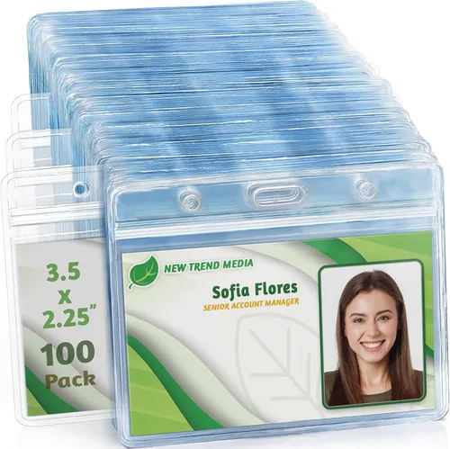 Vista 8 de Tarjeta de identificación, etiqueta de nombre, portatarjetas - 3.5 x 2.25, 5 unidades, sellables horizontales
