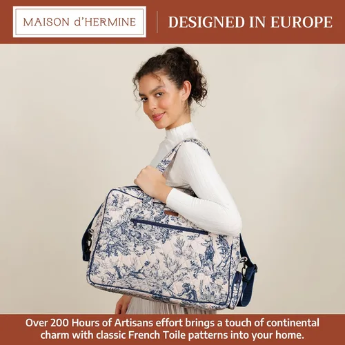 Vista 4 de Maison d' Hermine Bolsas de fin de semana para mujer, de algodón, acolchadas, para equipaje nocturno, bolsa de fin de semana para hombres, regalos