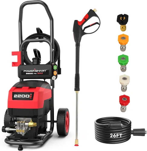 Vista 10 de Lavadora a Presión Eléctrica PowerSmart, Máxima de 4800 PSI, 3.0 GPM, Ruedas de 5 Pulgadas, Longitud Máxima del Cable/Manguera de 18M, Lavadora