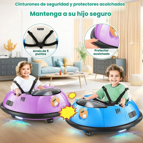 Vista 5 de Hikole Coche de parachoques eléctrico de 12 V para niños a partir de 1.5 Azul