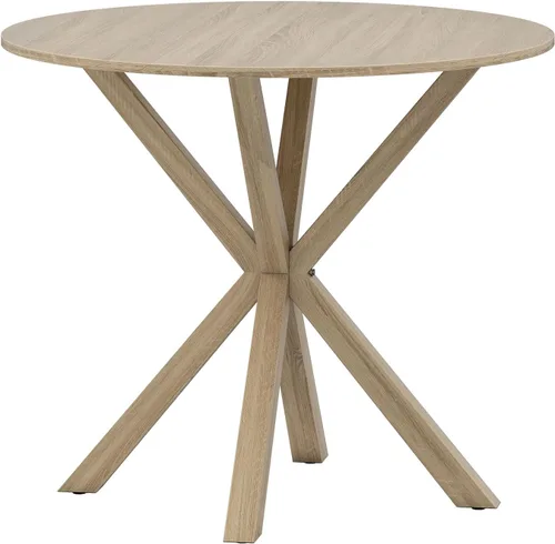 Vista 11 de Giantex Mesa de comedor redonda de 36" para 4, mesa de cocina estilo granja con patas de madera de goma, almohadillas ajustables para pies, mesas