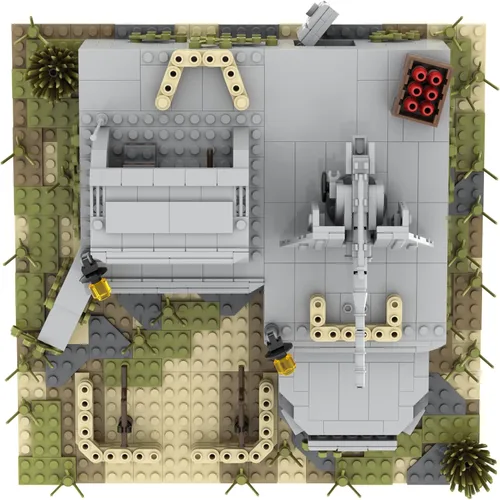 Vista 5 de WW2 - Juego de bloques de construcción de fortalezas de batalla militar (928PCS). Adecuado para creación secundaria. Construye diferentes edificios