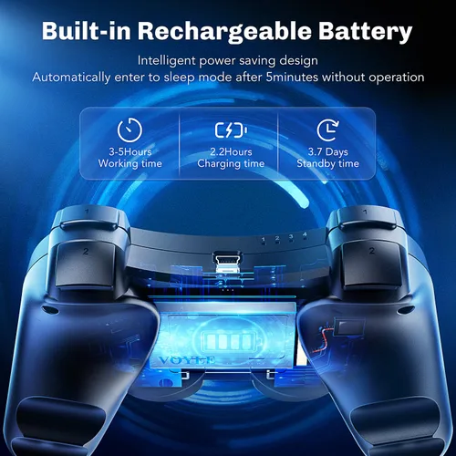 Vista 3 de VOYEE Wireless Controller Compatible with Playstation 3, PS-3 Controller with Upgraded JoystickRechargerable BatteryMotion ControlDouble Shock