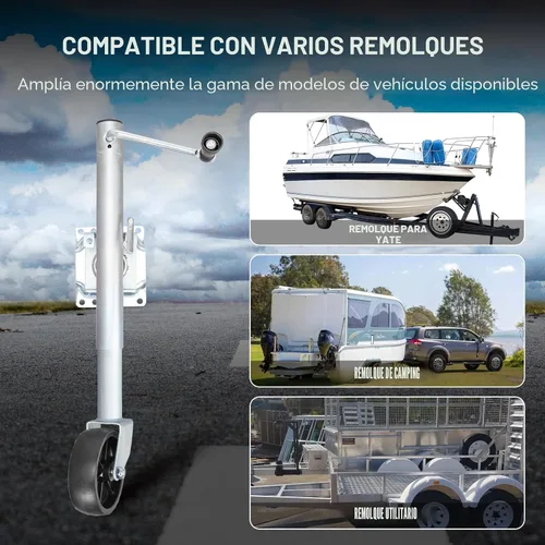 Vista 8 de Torin gato de remolque de 1000 libras con rueda, gato giratorio resistente para remolque de barco de rueda única, elevación de 10 pulgadas, gato