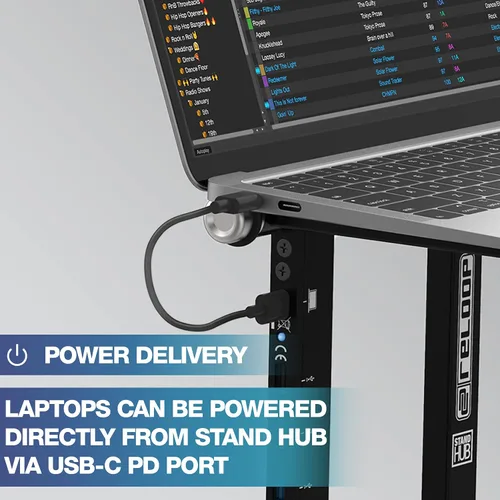 Vista 6 de Reloop Soporte avanzado para portátil con USB-C PD Hub (AMS, negro (AMS-STAND-HUB)