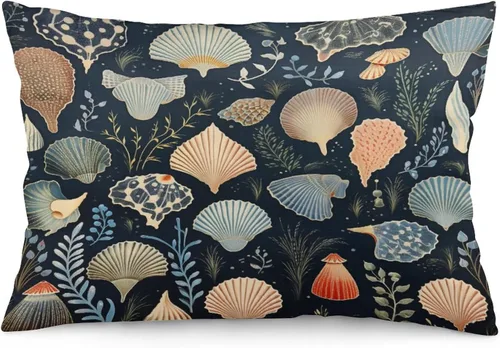 Vista 13 de Funda de almohada divertida de calavera de Halloween de 12 x 20 pulgadas, funda de almohada rústica de Halloween con cremallera oculta, suave