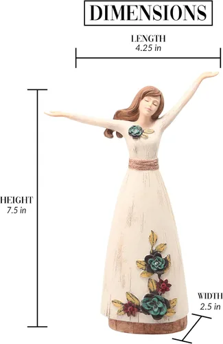 Vista 6 de Pavilion Gift Company Simple Spirits 41007 - Figura decorativa (7.5 pulgadas), color blanco, verde, bronceado