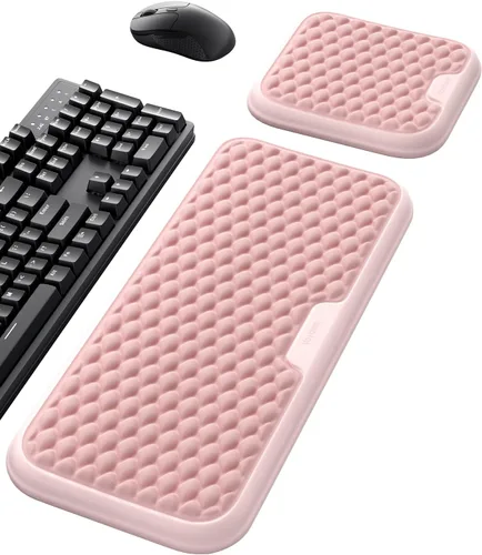 Vista 14 de Vaydeer Reposamuñecas para teclado y mouse, juego de almohadillas ergonómicas de soporte de muñeca para computadora, cojín de brazo de espuma