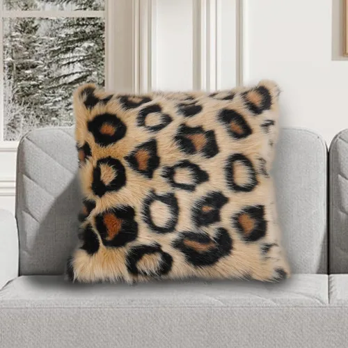 Vista 10 de INSMEER 1 funda de almohada con estampado de leopardo verdadero, fundas de almohada decorativas de piel sintética de leopardo, fundas de almohada