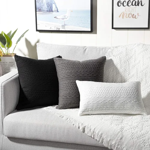 Vista 6 de YAERTUN - Juego de fundas de almohada decorativas muy suaves con diseño moderno en relieve