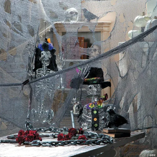 Vista 3 de Trapo de terror Fun Express, 25/5554, de poliéster, grande, para Halloween, gris, Gris