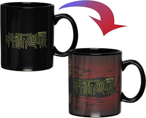 Vista 3 de Jujutsu Kaisen Yuji Itadori Anime Manga Taza de Té y Café Cambia de Color con Reacción al Calor 16 OZ
