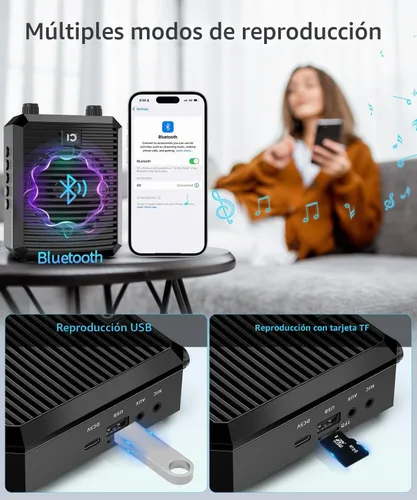 Vista 7 de SHIDU Amplificador de voz portátil para profesores Micrófono Lavalier