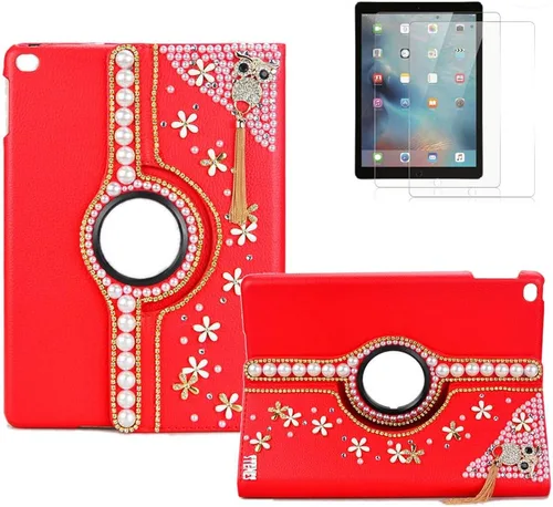 Vista 20 de Bling - Funda compatible con Samsung Galaxy Tab A7 10.4 (2022) - Elegante - 3D hecha a mano con mariposa de cristal giratoria de 360 grados