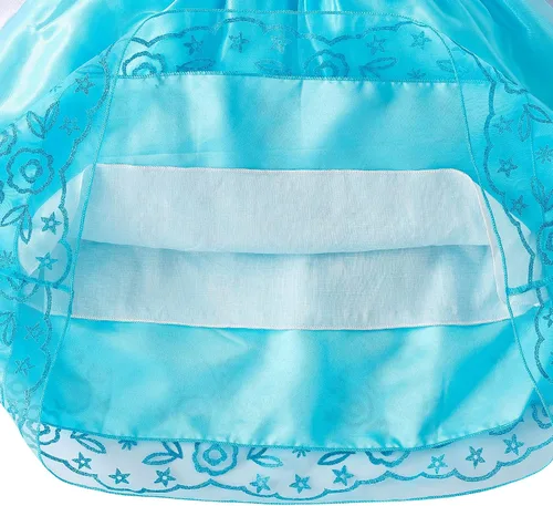 Vista 7 de Aoiviss Disfraz de princesa Elsa para niñas vestido de Frozen para Halloween cumpleaños cosplay