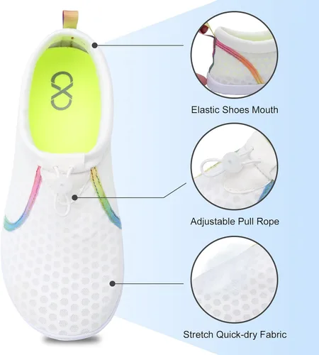 Vista 4 de XIHALOOK Zapatos de agua para mujeres y hombres de secado rápido con cordón para playa, natación, piscina, surf, deportes acuáticos
