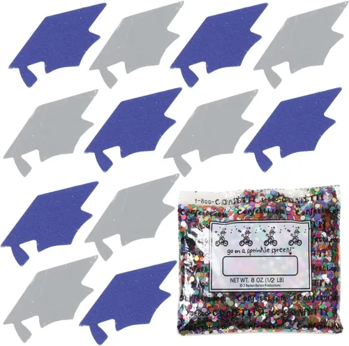 Vista 150 de Confetti Grad Cap Negro, Azul Marino Combo - 2 bolsas de media onza (1 oz)
