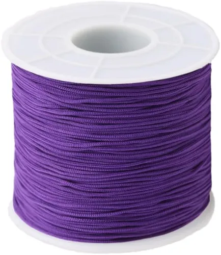 Vista 32 de Cordón de nailon de 0.020 in, hilo de ajuste para nudos chinos, collares, joyería, macramé, cuentas, pulseras de 150 yardas (negro)