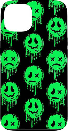 Vista 7 de Melting Happy Face Smile Trippy Sad Face Graffiti Green Case for iPhone 17