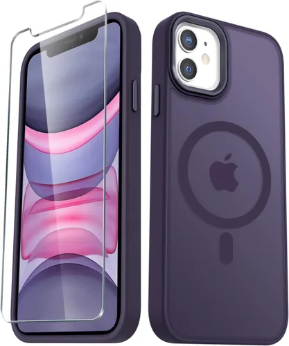 Vista 34 de YENAPOON Funda magnética mate para iPhone 11 con 1 protector de pantalla, compatible con Magsafe, translúcida esmerilada, delgada, a prueba