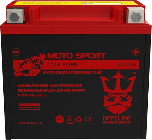 Vista 3 de YTX5L-BS - Scooter ATV de motocicleta de alto rendimiento con batería de Neptune