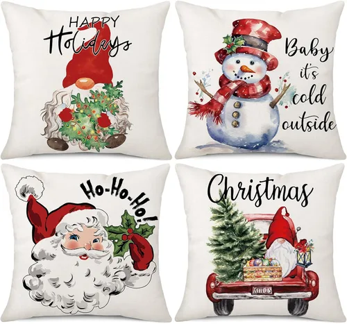 Vista 9 de Fundas de almohada de estilo navideño a cuadros de búfalo negro y blanco 45x45 centímetros (Negro a cuadros de búfalo)