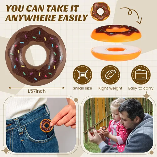 Vista 2 de 2 piezas de moneda háptica en forma de dona deslizante magnética Fidget Slider Toy ADHD Autismo Alivio sensorial del estrés y la ansiedad Depresión
