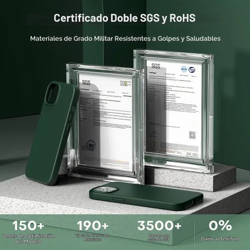 Vista 5 de TOCOL Funda delgada de silicona para iPhone 13 de 6.1 pulgadas, ajuste preciso, antideslizante, protección contra caídas, verde alpino