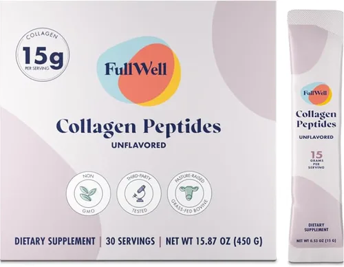 Vista 9 de FullWell Nuevos Péptidos de Colágeno Hidrolizado, Polvo de Colágeno Seguro para Lactancia y Embarazo a Base de Pasto para Mujeres, 15g de Colágeno