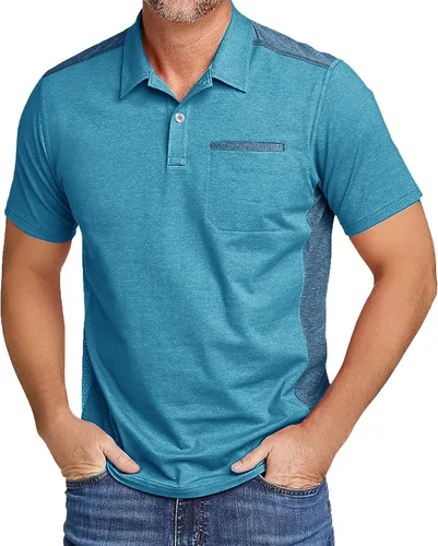 Vista 46 de V VALANCH Polo de golf de manga corta para hombre, estilo casual, con cuello que absorbe la humedad