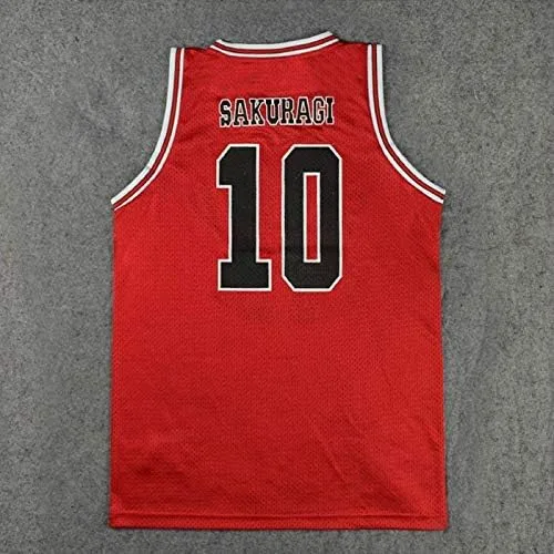 Vista 4 de Camiseta de baloncesto roja para hombre Sakuragi Hanamichi