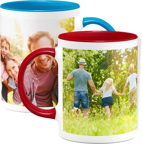 Vista 19 de Taza de café con foto personalizada, 11 onzas, color negro, con imagen envolvente, texto, taza de cerámica personalizada con imagen, taza