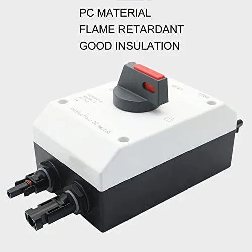 Vista 2 de Interruptor solar fotovoltaico CC 1500V 32A, disyuntor miniatura de CC IP66 Caja combinada solar para sistema de paneles solares RV (proctivo)