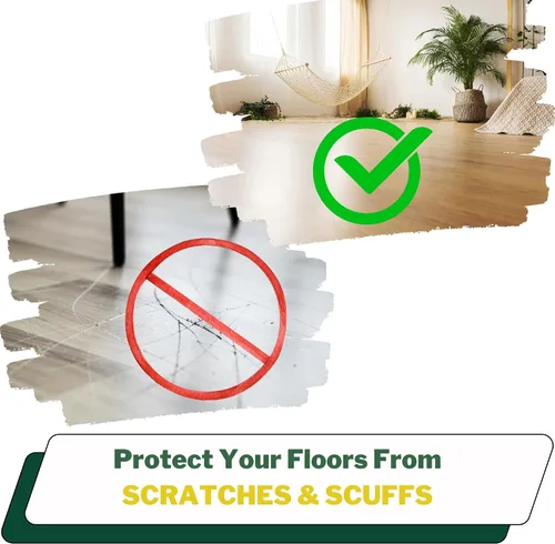 Vista 7 de VHD Almohadillas de fieltro para muebles, 126 unidades, deslizadores, patas de silla, protectores de mesa para suelos de madera dura y laminados
