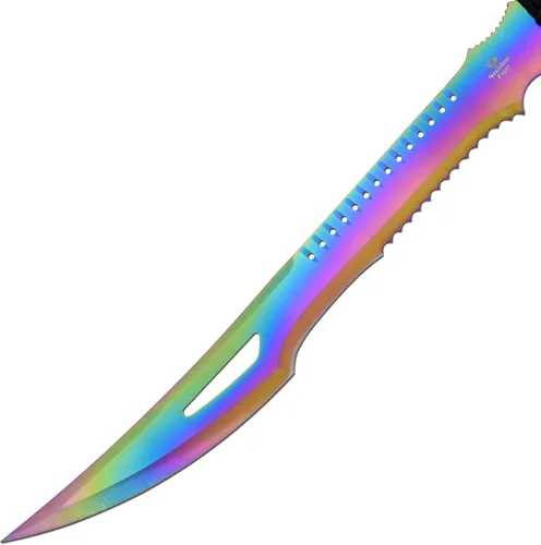 Vista 3 de Snake Eye Tactical - Espada de fantasía con funda de nailón, machete para exteriores y camping Arco iris
