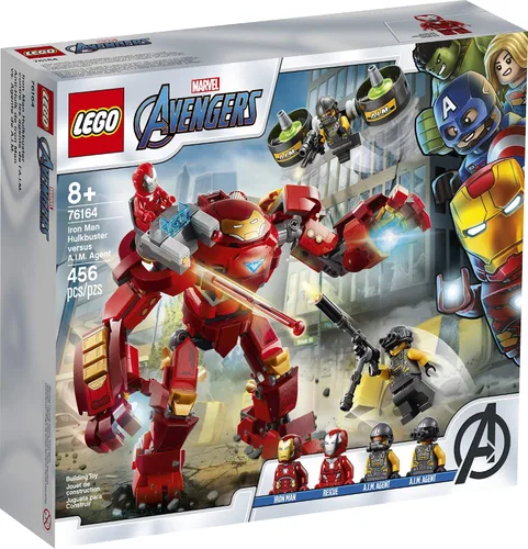 Vista 4 de LEGO Marvel Avengers Iron Man Hulkbuster Versus A.I.M. Agent 76164, genial, interactivo, juego de los Vengadores de construcción de ladrillos