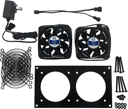 Vista 2 de CabCool 802 Lite - Kit de refrigeración de ventilador dual de 3.150 in para gabinetes y cine en casa