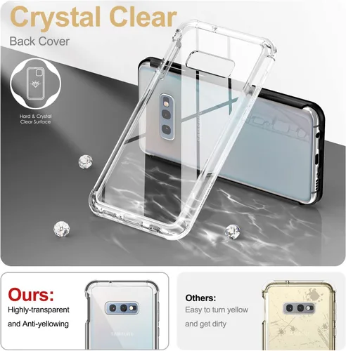 Vista 3 de SURITCH Funda transparente para Samsung Galaxy S10E (solamente) de 5.8 pulgadas, [protector de pantalla integrado] protección de cuerpo completo a