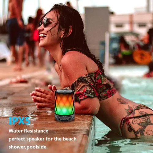 Vista 4 de LFS Altavoces Bluetooth portátiles, luz nocturna impermeable, altavoces portátiles ligeros para viajes, piscina, playa, ciclismo, kayak, regalos