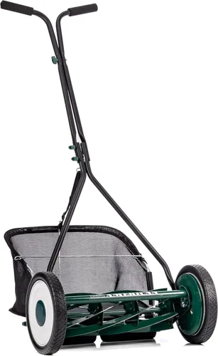 Vista 96 de American Lawn Mower Company 1204-14 Cortacésped de carrete de empuje de 4 hojas de 14 pulgadas, color rojo