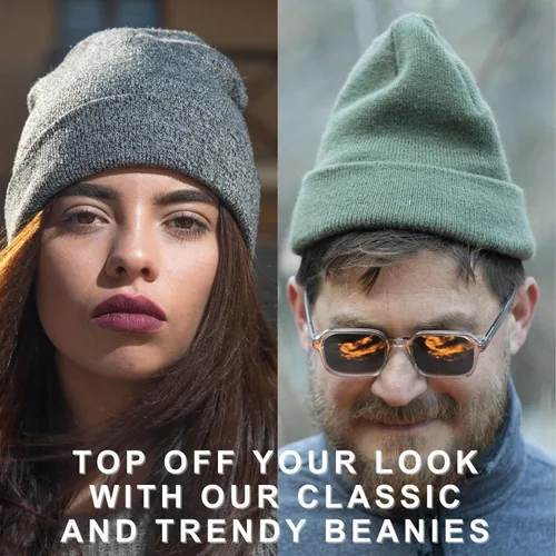 Vista 9 de Meiyante Gorros gorros para hombres y mujeres, gorras de calcetines cálidas para hombres y mujeres, sombreros térmicos de punto con puños, regalo
