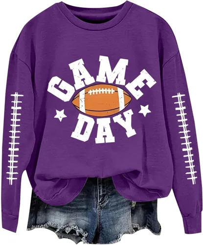 Vista 12 de Women's Oversized Sweatshirt, Long Sleeve Sweatshirts Crewneck Printed Pullover Tops, S-3XL