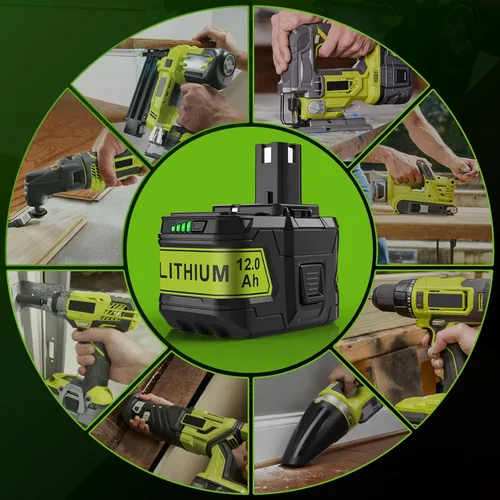 Vista 8 de ARyee Paquete de 2 baterías de repuesto de 12.0Ah 18V P108 P109 para Ryobi 18V batería P102 P103 P104 P105 P107 P106 compatible con Ryobi ONE+18Volt
