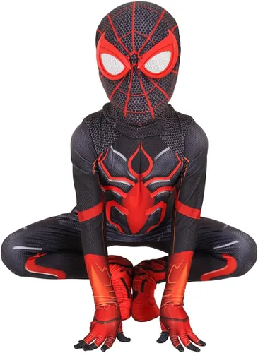 Vista 3 de NAWAKOL Disfraz de superhéroe para niños, disfraz de Halloween, unisex, de elastano