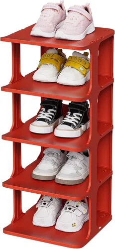 Vista 10 de HAIXIN Zapatero vertical estrecho de 7 niveles, torre de zapatos delgada Negro