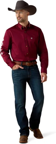 Vista 94 de Ariat Camisa de sarga con logotipo del equipo para hombre