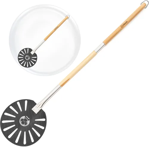Vista 8 de Chef Pomodoro - Espátula para pizza, 7 pulgadas, mango de madera de aluminio