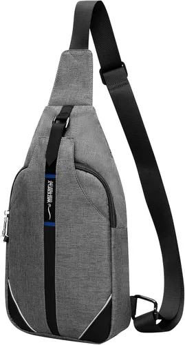 Vista 9 de WATERFLY - Mochila media bandolera con correa antirrobo para viajes, bolsa de pecho, de hombro